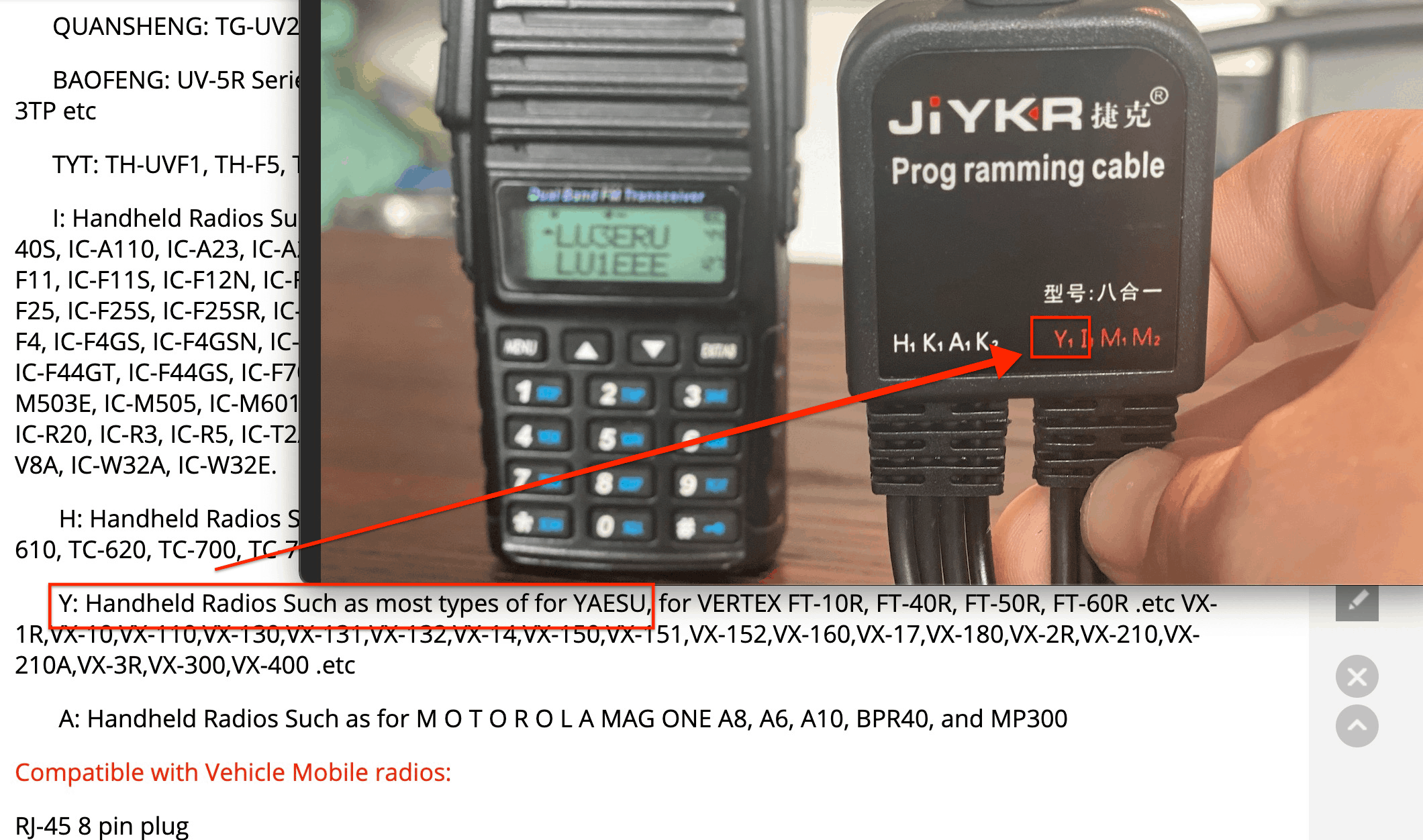 JiYKR 8 in 1 radio programming cable review