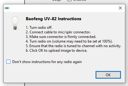 Programming Baofeng UV-82 on windows 10