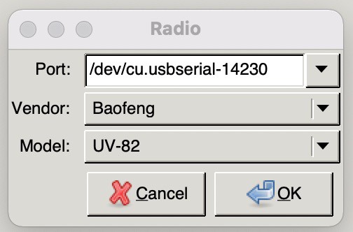 How to program baofeng UV-82 on mac