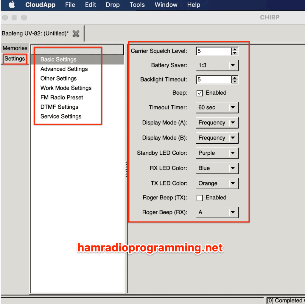 Baofeng UV-82 programming from mac
