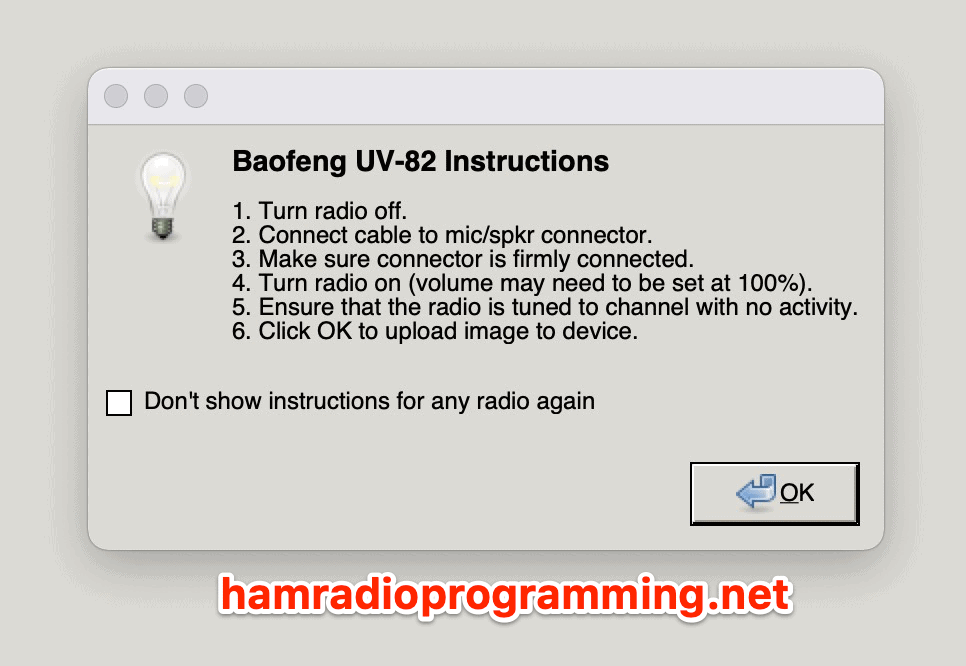 Baofeng UV-82 programming from mac