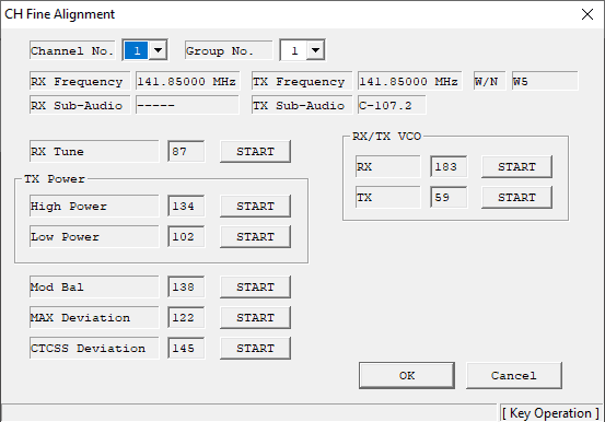 How to program Vertex VX-2100 - ch fine alignment