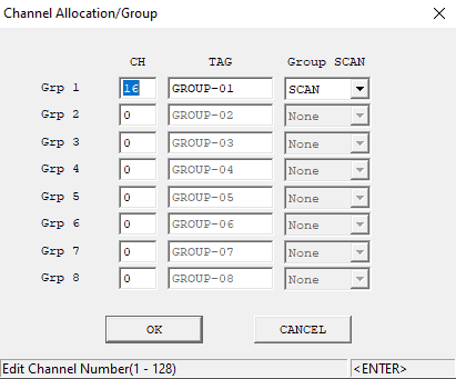 how to program vertex vx-2200 - channel groups