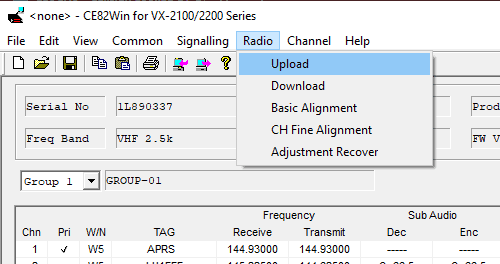 how to program vertex vx-2200 - read configuration