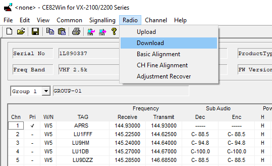 how to program vertex vx-2200 - writing configuration