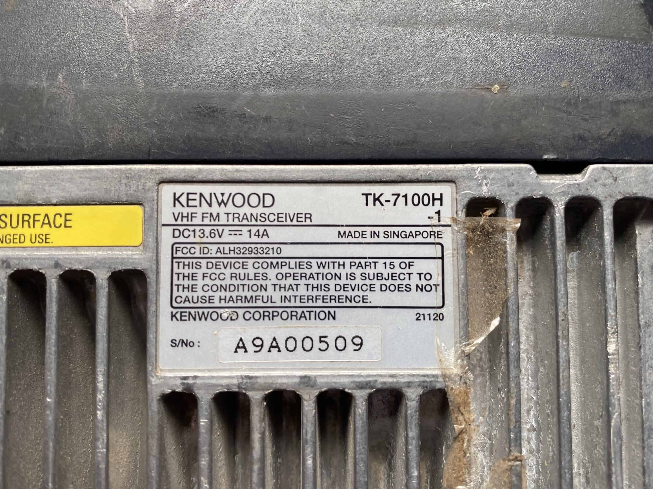 Kenwood TK-7100 specifications - model identification
