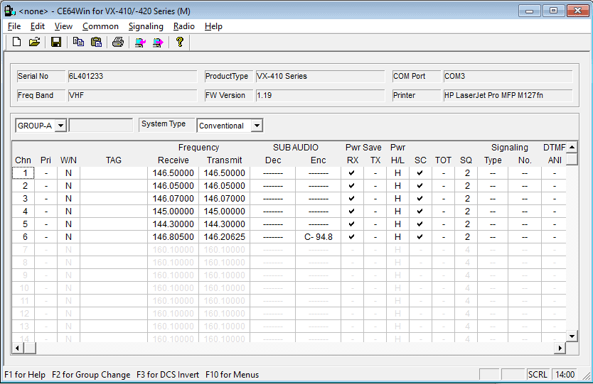 vertex vx-414 programming - channel programming