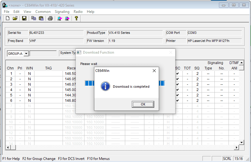 vertex vx-414 programming -writting the configuration 2