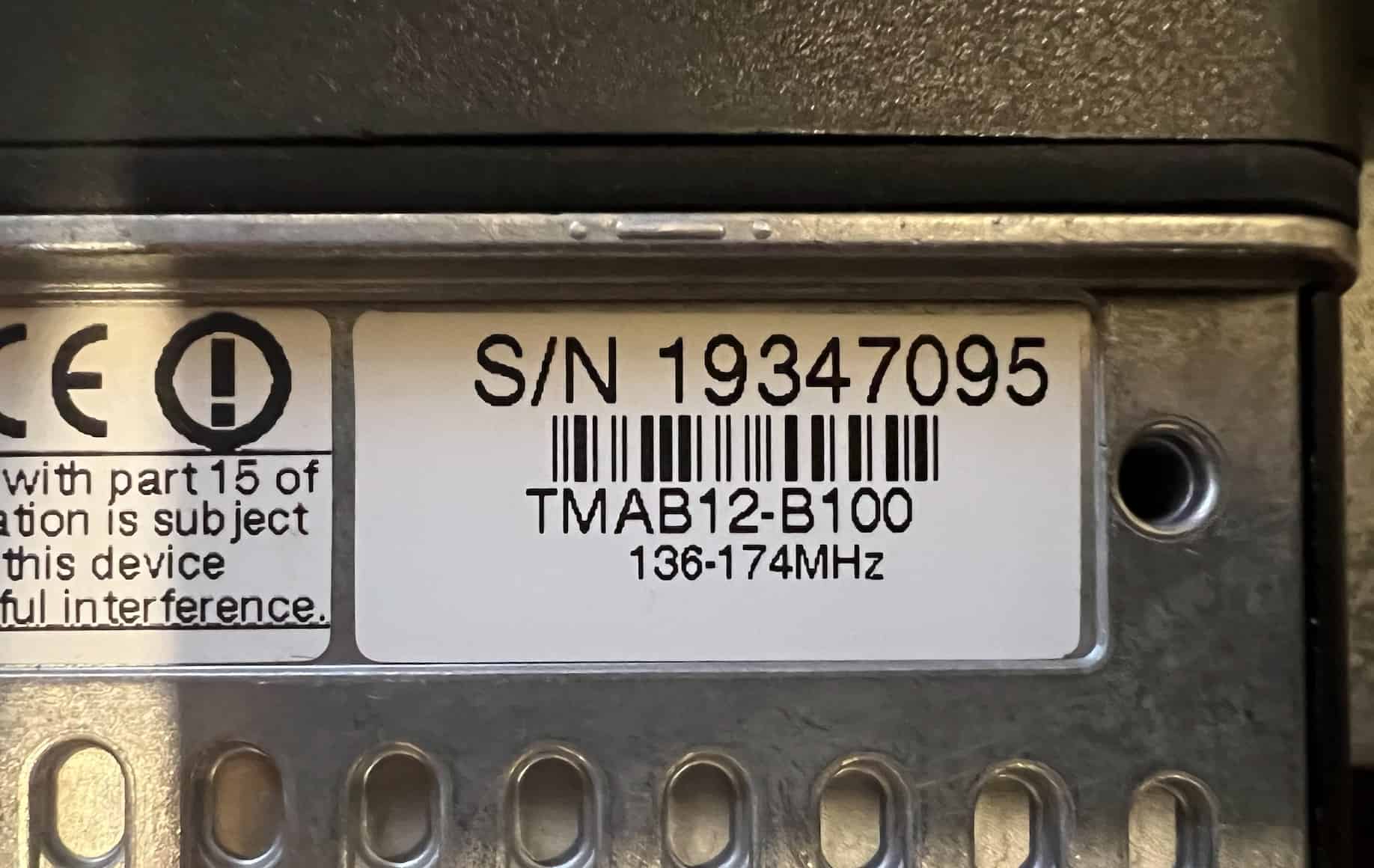 Tait tm8110 specifications - model identification
