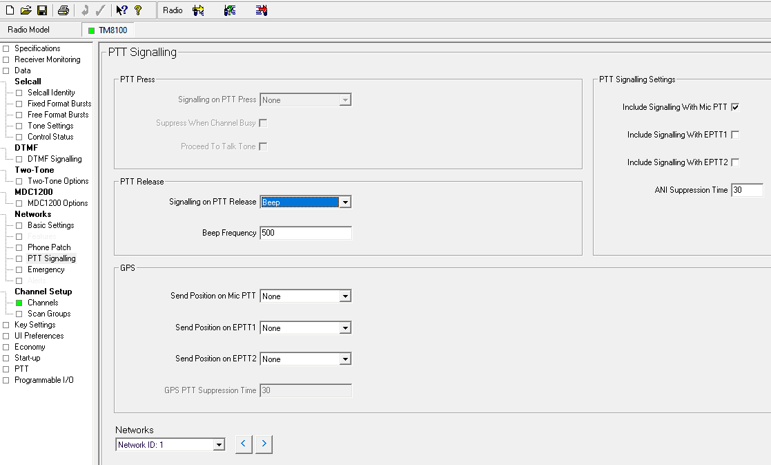 How to program Tait TM8110 - PTT Signaling