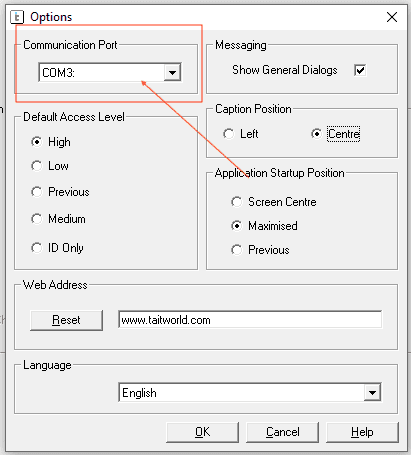 How to program Tait TM8110 - serial port