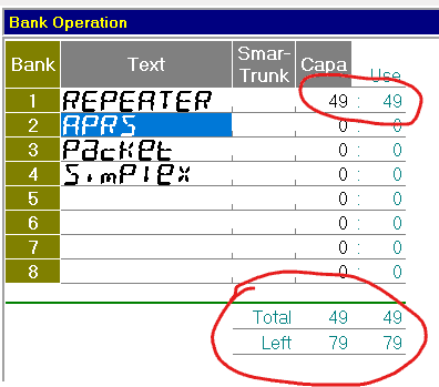 how to program Icom IC-F211 - bank operation