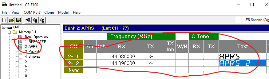 how to program Icom IC-F211 - channel configuration