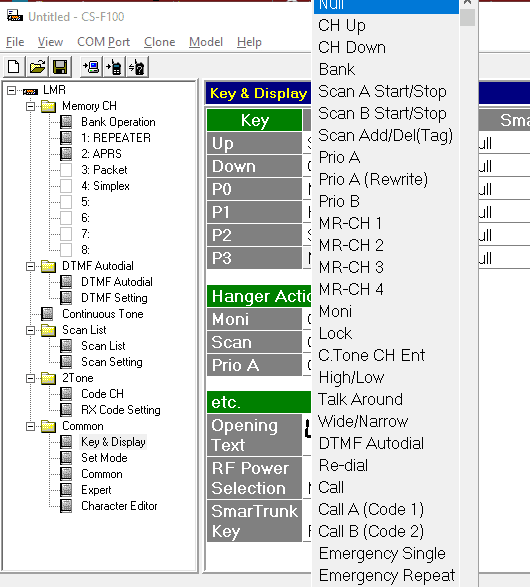 how to program Icom IC-F211 -key and display