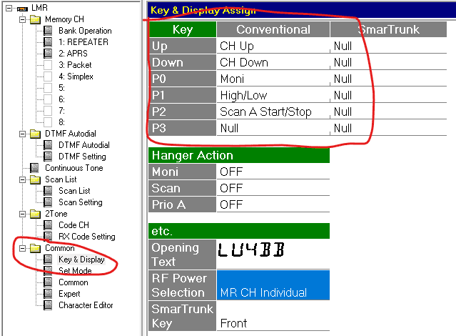 how to program Icom IC-F211 -key and display