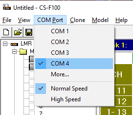 how to program Icom IC-F211 - select serial port