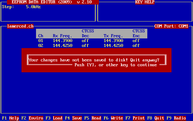 how to program yaesu fth-2009 - exit program